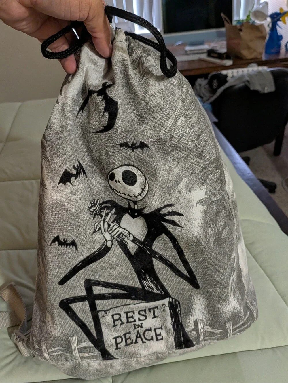 The Nightmare Before Christmas Jack Skellington Drawstring Bag - Gray